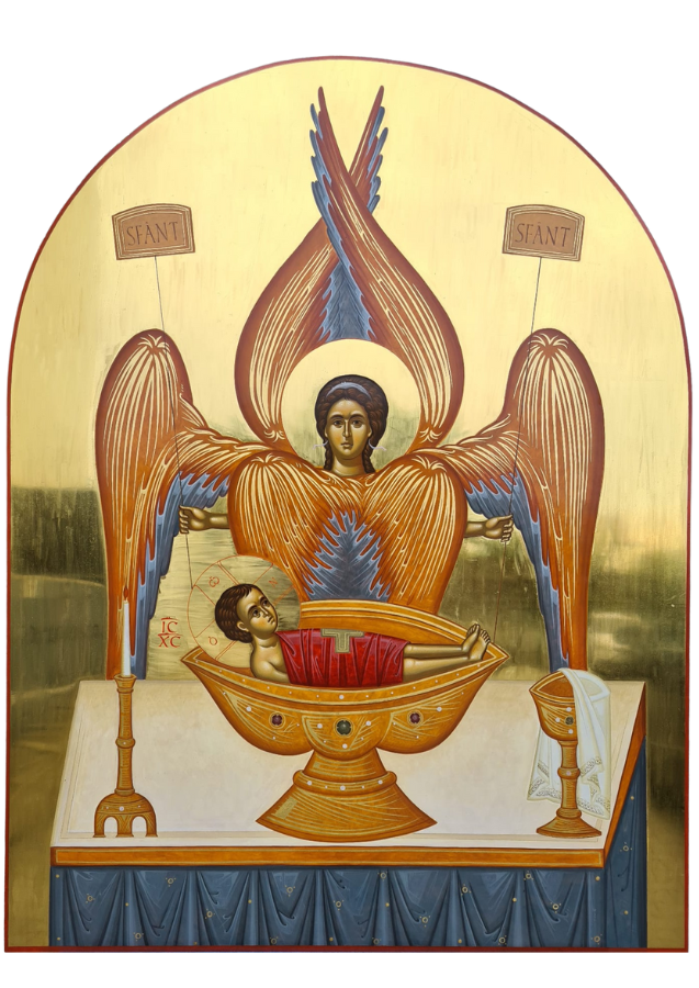 Icoana Îngerului – Heruvic cu Hristos în Potir (Iisus Euharistic)